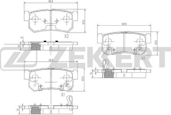 Zekkert BS-1496 - Kit pastiglie freno, Freno a disco autozon.pro