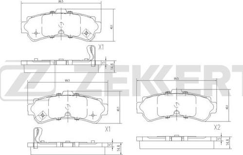 Zekkert BS-1498 - Kit pastiglie freno, Freno a disco autozon.pro