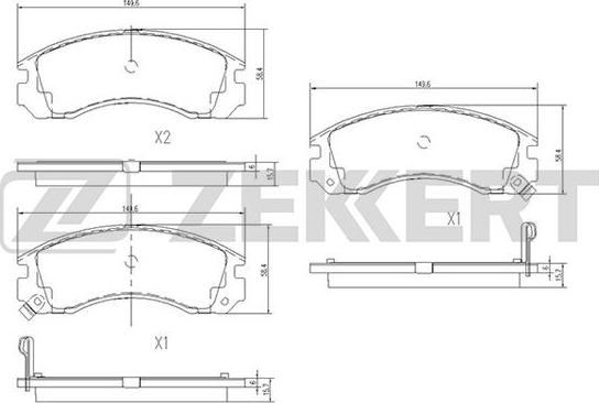 Zekkert BS-1448 - Kit pastiglie freno, Freno a disco autozon.pro