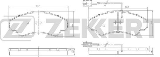 Zekkert BS-1459 - Kit pastiglie freno, Freno a disco autozon.pro