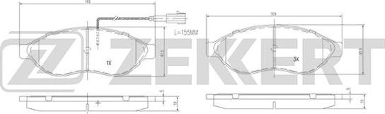 Zekkert BS-1469 - Kit pastiglie freno, Freno a disco autozon.pro