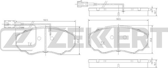 Zekkert BS-1460 - Kit pastiglie freno, Freno a disco autozon.pro