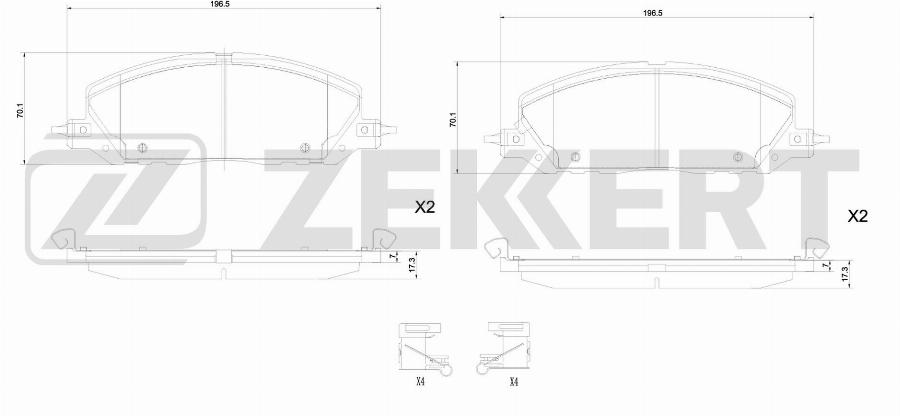 Zekkert BS-1409 - Kit pastiglie freno, Freno a disco autozon.pro