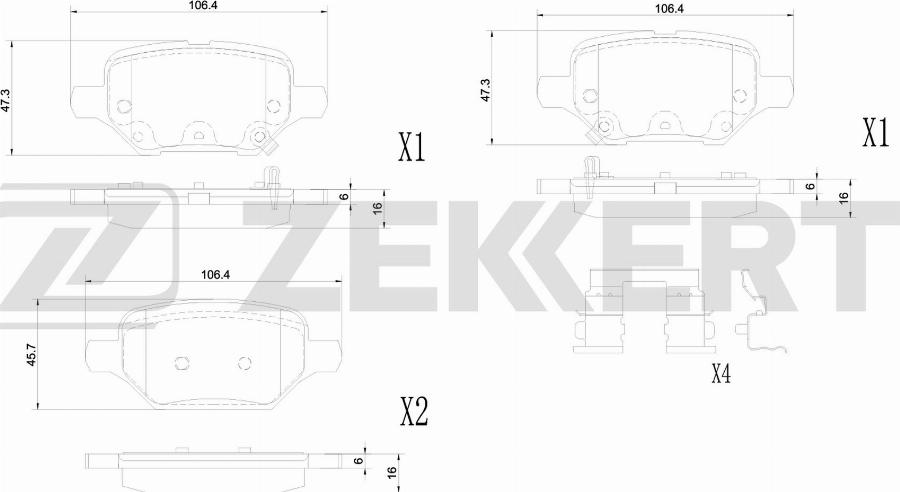 Zekkert BS-1400 - Kit pastiglie freno, Freno a disco autozon.pro