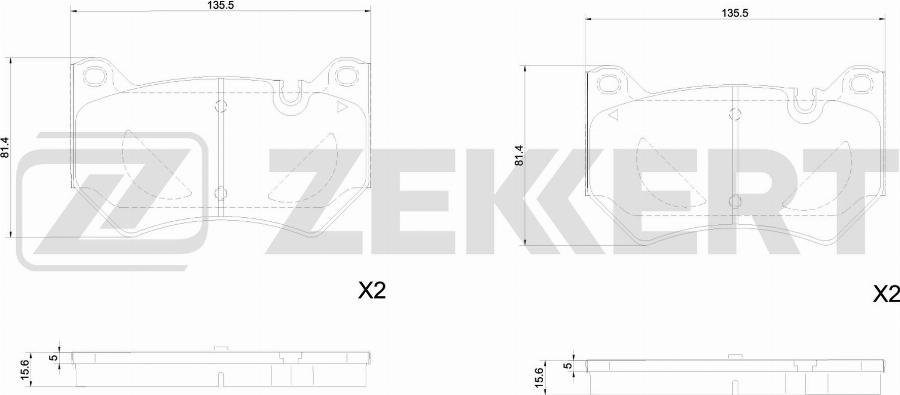 Zekkert BS-1401 - Kit pastiglie freno, Freno a disco autozon.pro