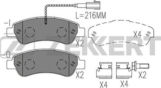 Zekkert BS-1410 - Kit pastiglie freno, Freno a disco autozon.pro