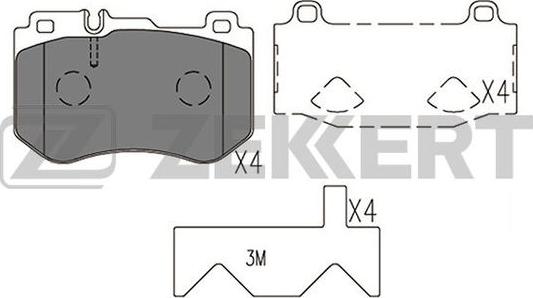 Zekkert BS-1412 - Kit pastiglie freno, Freno a disco autozon.pro