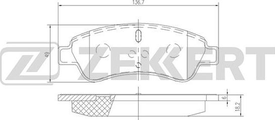 Zekkert BS-1434 - Kit pastiglie freno, Freno a disco autozon.pro