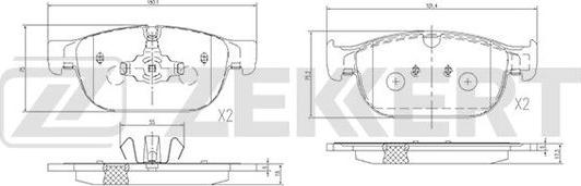 Zekkert BS-1428 - Kit pastiglie freno, Freno a disco autozon.pro