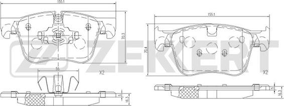 Zekkert BS-1476 - Kit pastiglie freno, Freno a disco autozon.pro