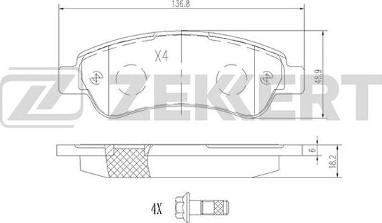 Zekkert BS-1470 - Kit pastiglie freno, Freno a disco autozon.pro