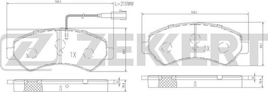 Zekkert BS-1471 - Kit pastiglie freno, Freno a disco autozon.pro