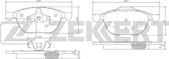 Zekkert BS-1599 - Kit pastiglie freno, Freno a disco autozon.pro