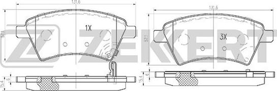 Zekkert BS-1545 - Kit pastiglie freno, Freno a disco autozon.pro