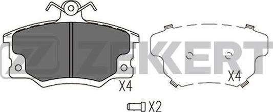 Zekkert BS-1542 - Kit pastiglie freno, Freno a disco autozon.pro