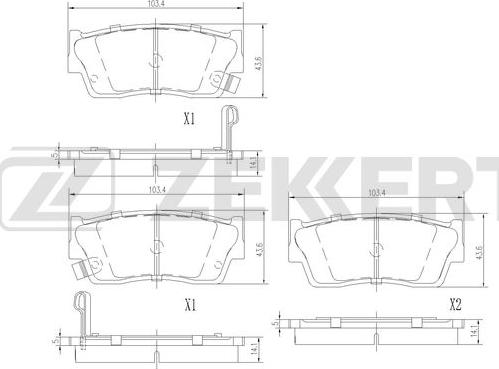 Zekkert BS-1559 - Kit pastiglie freno, Freno a disco autozon.pro