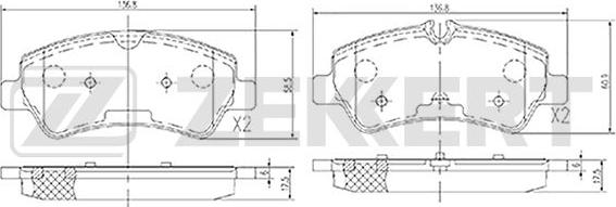 Zekkert BS-1566 - Kit pastiglie freno, Freno a disco autozon.pro