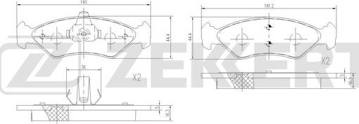 Zekkert BS-1561 - Kit pastiglie freno, Freno a disco autozon.pro