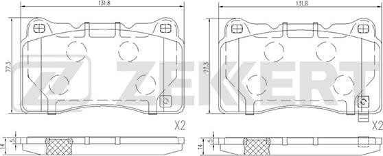 Zekkert BS-1509 - Kit pastiglie freno, Freno a disco autozon.pro