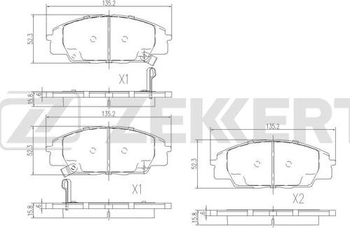 Zekkert BS-1505 - Kit pastiglie freno, Freno a disco autozon.pro