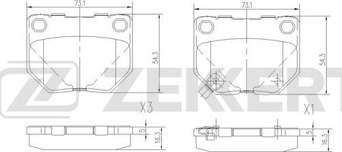 Zekkert BS-1507 - Kit pastiglie freno, Freno a disco autozon.pro