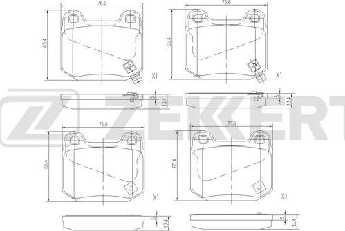 Zekkert BS-1510 - Kit pastiglie freno, Freno a disco autozon.pro