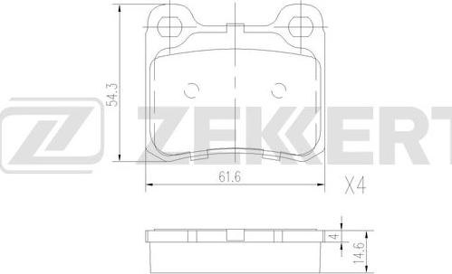 Zekkert BS-1581 - Kit pastiglie freno, Freno a disco autozon.pro