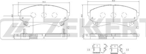 Zekkert BS-1539 - Kit pastiglie freno, Freno a disco autozon.pro