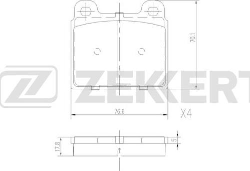 Zekkert BS-1537 - Kit pastiglie freno, Freno a disco autozon.pro