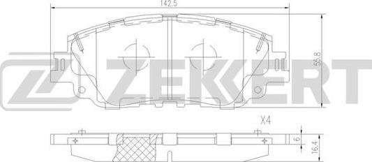 Zekkert BS-1529 - Kit pastiglie freno, Freno a disco autozon.pro