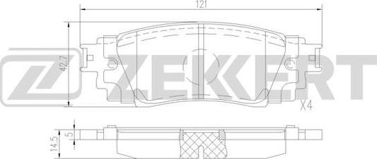 Zekkert BS-1525 - Kit pastiglie freno, Freno a disco autozon.pro