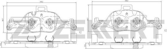 Zekkert BS-1526 - Kit pastiglie freno, Freno a disco autozon.pro