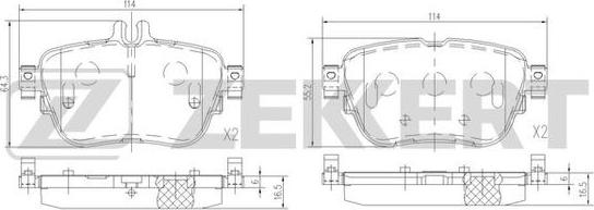 Zekkert BS-1527 - Kit pastiglie freno, Freno a disco autozon.pro