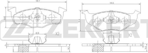 Zekkert BS-1571 - Kit pastiglie freno, Freno a disco autozon.pro