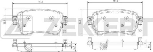 Zekkert BS-1699 - Kit pastiglie freno, Freno a disco autozon.pro