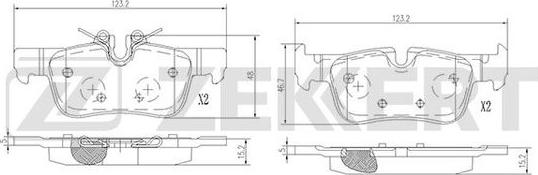 Zekkert BS-1695 - Kit pastiglie freno, Freno a disco autozon.pro