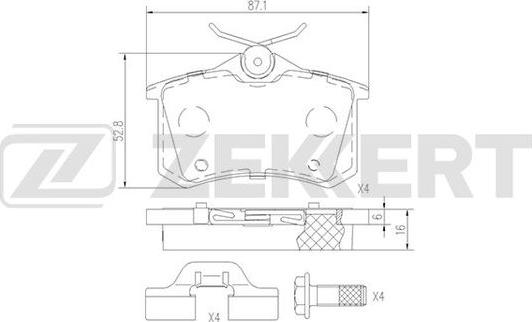 Zekkert BS-1690 - Kit pastiglie freno, Freno a disco autozon.pro