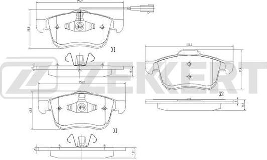 Zekkert BS-1691 - Kit pastiglie freno, Freno a disco autozon.pro