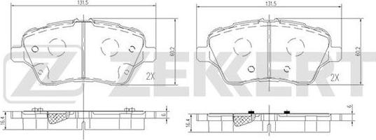 Zekkert BS-1693 - Kit pastiglie freno, Freno a disco autozon.pro