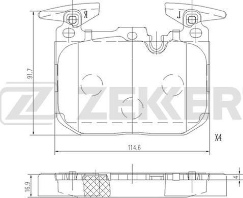 Zekkert BS-1692 - Kit pastiglie freno, Freno a disco autozon.pro