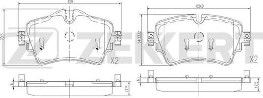 Zekkert BS-1697 - Kit pastiglie freno, Freno a disco autozon.pro