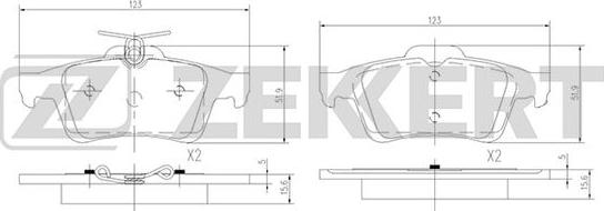 Zekkert BS-1600 - Kit pastiglie freno, Freno a disco autozon.pro