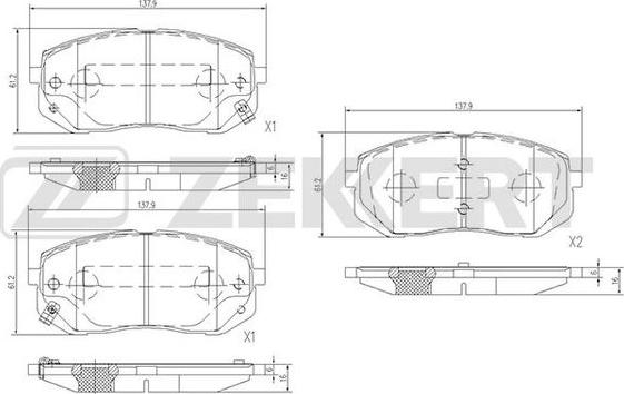 Zekkert BS-1684 - Kit pastiglie freno, Freno a disco autozon.pro