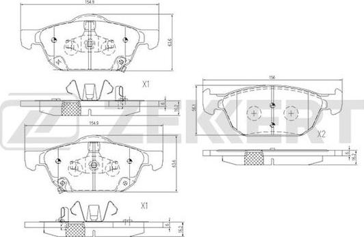 Zekkert BS-1685 - Kit pastiglie freno, Freno a disco autozon.pro