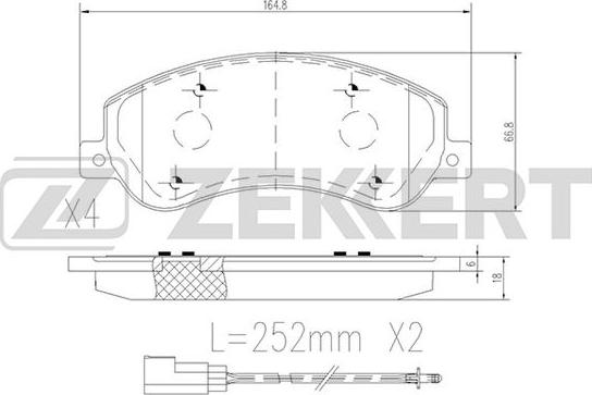 Zekkert BS-1680 - Kit pastiglie freno, Freno a disco autozon.pro