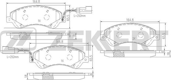 Zekkert BS-1681 - Kit pastiglie freno, Freno a disco autozon.pro