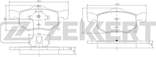 Zekkert BS-1671 - Kit pastiglie freno, Freno a disco autozon.pro