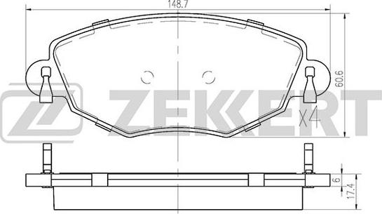 Zekkert BS-1673 - Kit pastiglie freno, Freno a disco autozon.pro