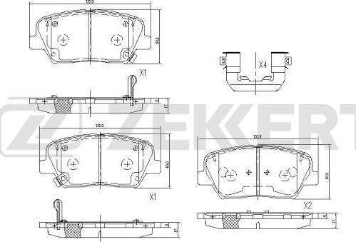 Zekkert BS-1094 - Kit pastiglie freno, Freno a disco autozon.pro