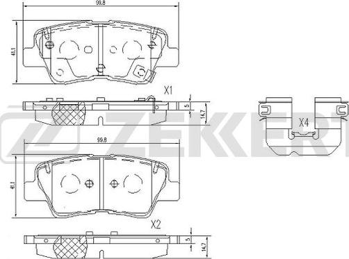 Zekkert BS-1095 - Kit pastiglie freno, Freno a disco autozon.pro